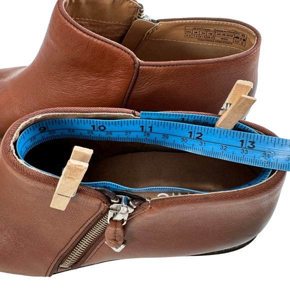 Vionic Jolene Brown Leather Blocked Heel Ankle Booties in Mocha Size 9.5 - Picture 13 of 16